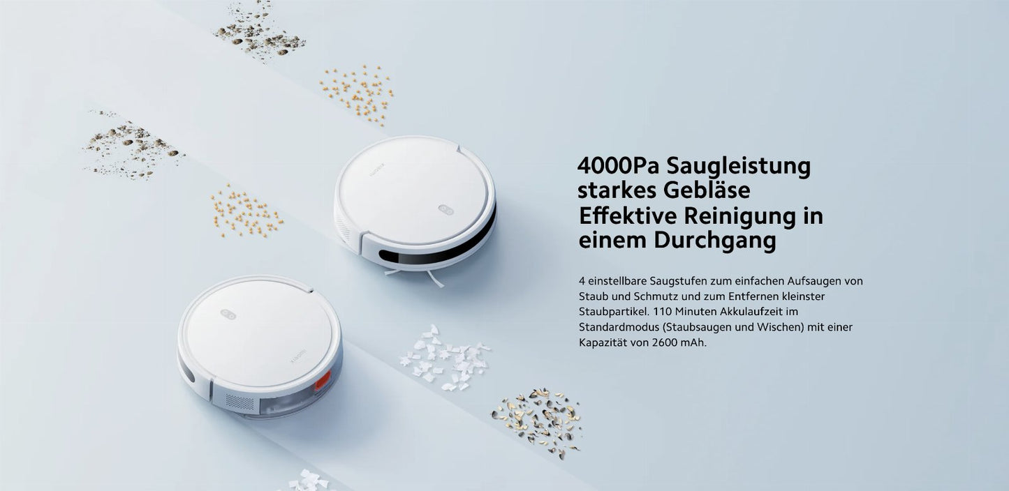 Xiaomi E10 Robot Vacuum Cleaner 4000Pa Bagless White with WiFi, Alexa, Google Assistant