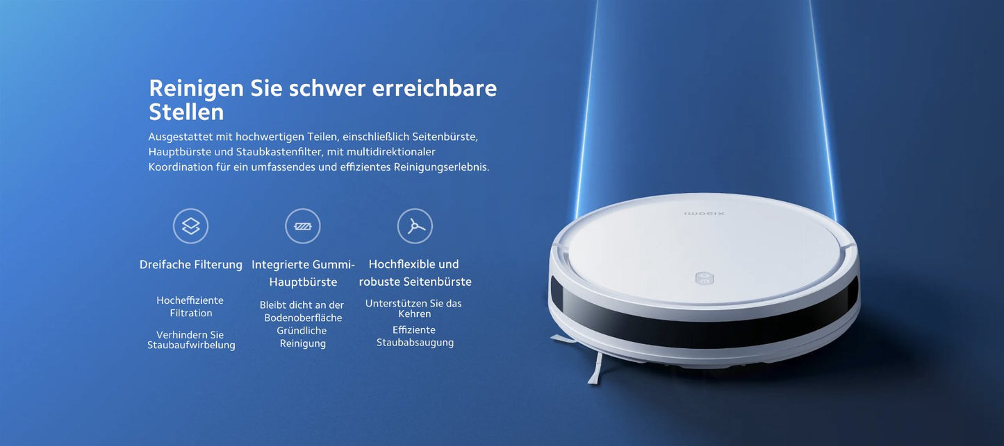 Xiaomi E10 Robot Vacuum Cleaner 4000Pa Bagless White with WiFi, Alexa, Google Assistant