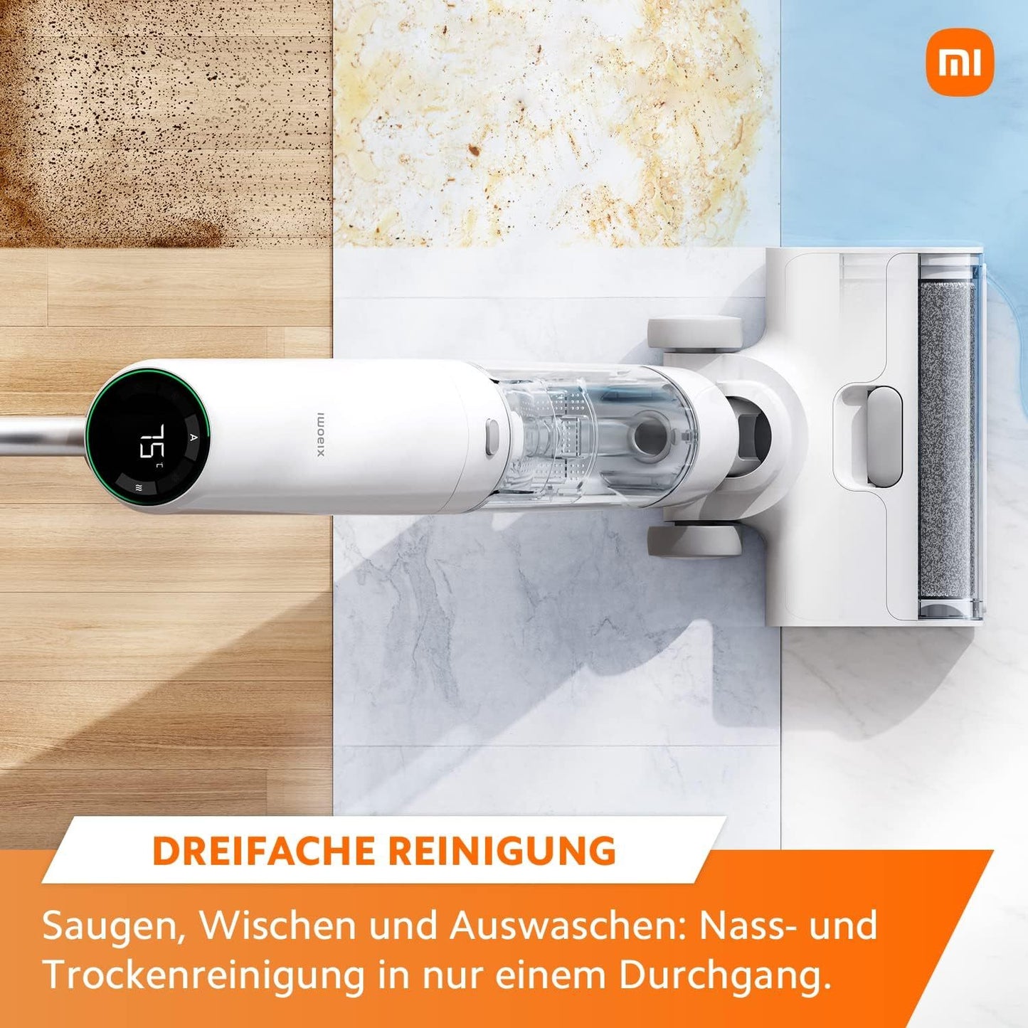 Xiaomi B0BBRNWH1V Truclean W10 Ultra Wet Dry Vacuum Cleaner with All-in-One Station Including Charging and Drying Function (Wipe with 75°C Water, Up to 35 Minutes Battery Life, LED Display), White