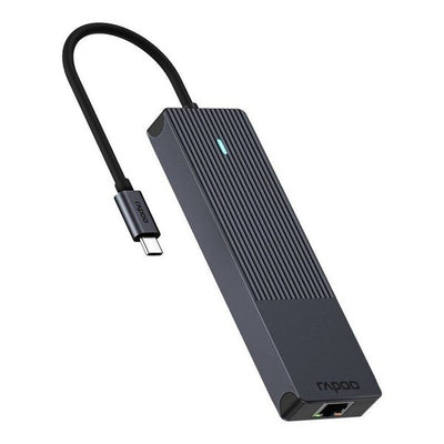 Wieloportowy adapter Rapoo UCM-2002 USB-C, 6 w 1, szary