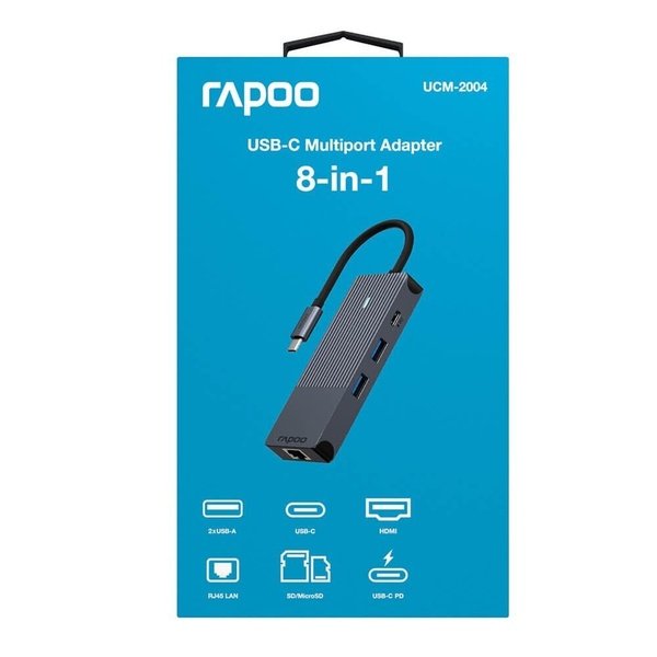 Rapoo UCM-2004 -  8 in 1 USB-C Multiport Adapter