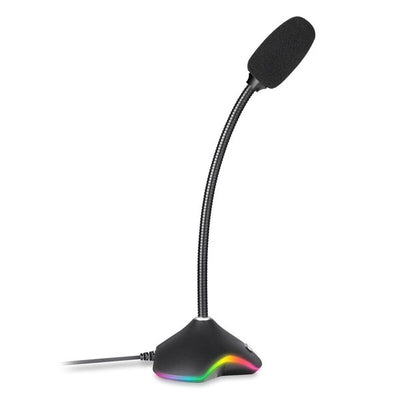 KLIM Rhapsody USB Tisch-Gaming-Mikrofon mit RGB-Beleuchtung Ideal für Streaming