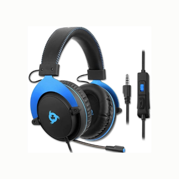 KLIM Rush On-Ear Headset für PC/MAC/PS4/SWITCH/XONE/PHONE - Schwarz/Blau