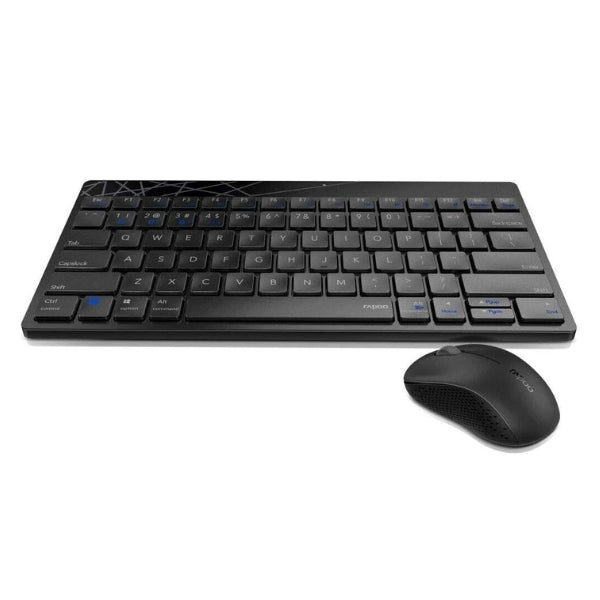 Rapoo 8000M kabelloses Multi-Mode Deskset Tastatur & Maus schwarz QWERTZ (DE)